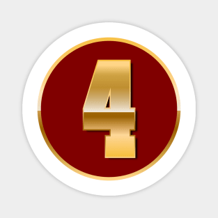 Gold Number 4 Magnet